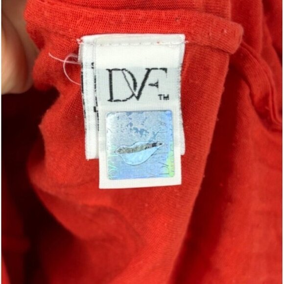 Diane Von Furstenberg Vintage Crotchet Orange Sparkle Mini Dress Large - Picture 5 of 5